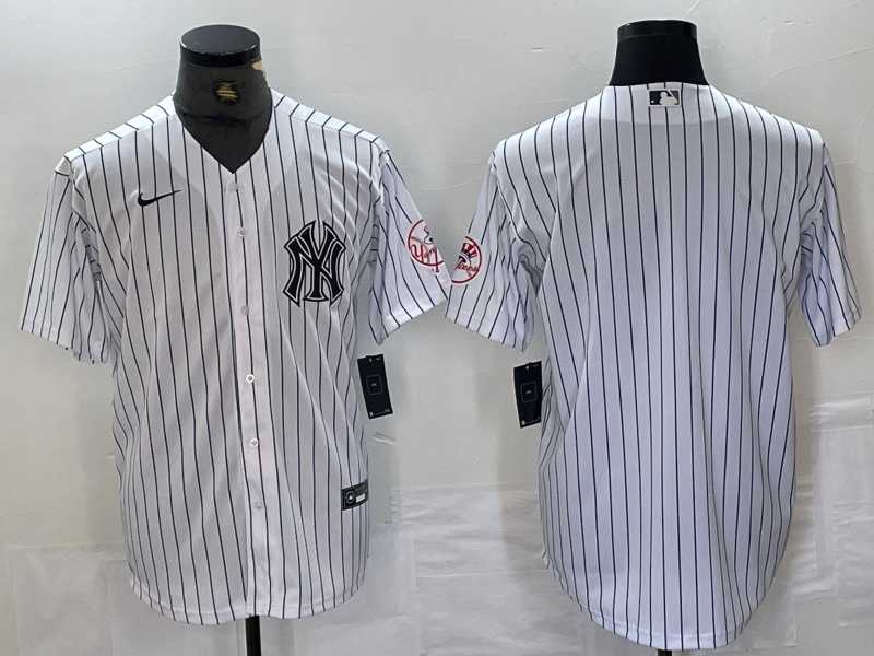 Men%27s New York Yankees Blank White With Patch 2024 Cool Base Stitched Jersey->new york yankees->MLB Jersey